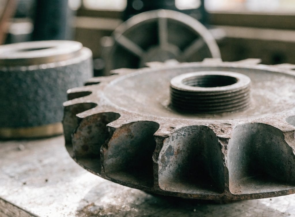 pitted pump impeller showing cavitation damage after prolonged operation